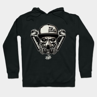 skull wearing gas mask for hip hop graffiti Hoodie